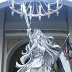 Patung di depan istana di Republik San Magnolia di anime 86.