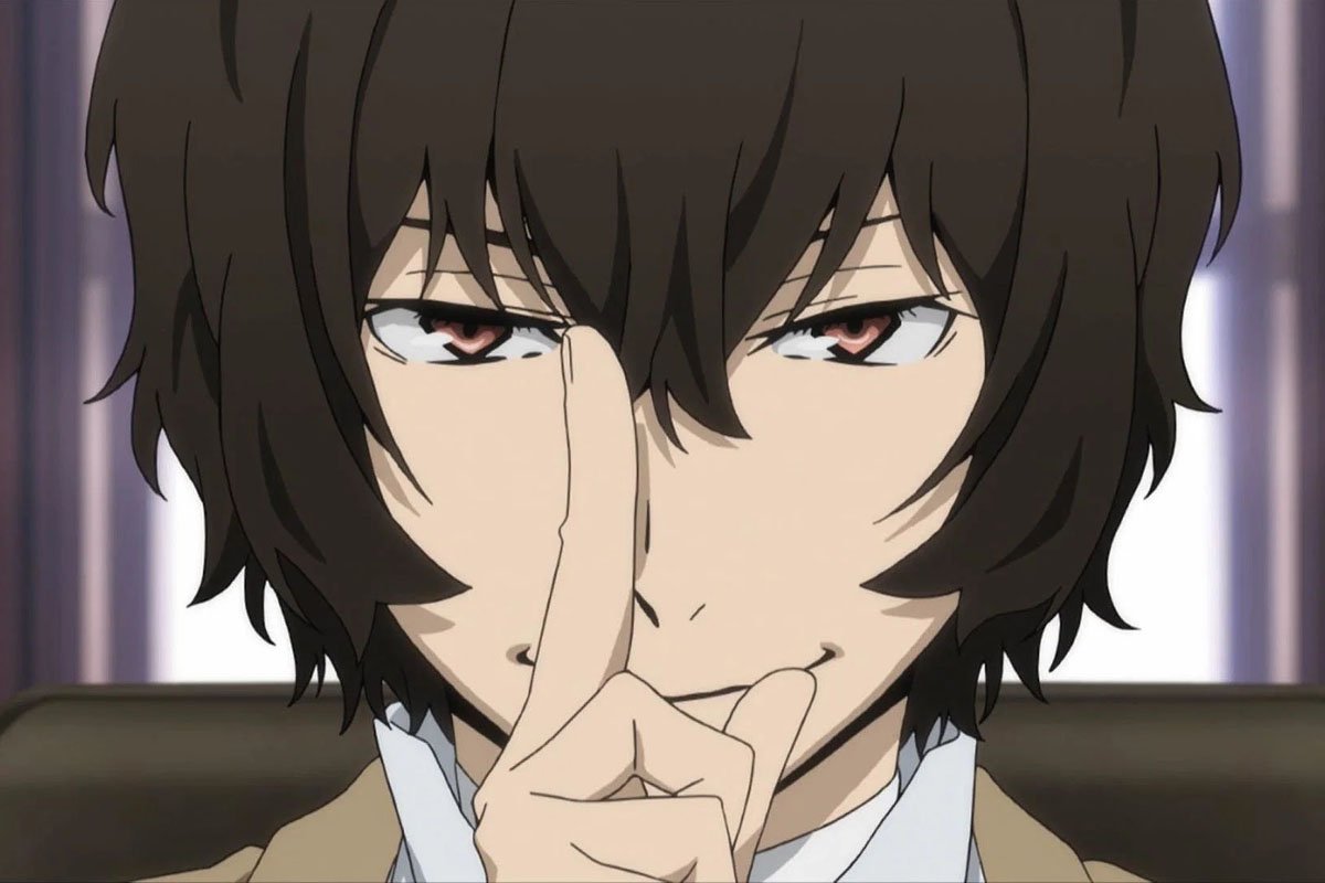 Osamu Dazai dari Bungou Stray Dogs dikenal santai, tapi juga bijak.