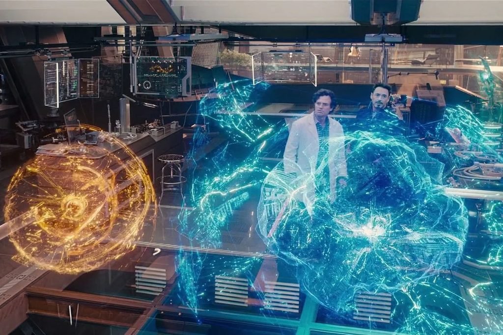 Tony Stark dan Bruce Banner saat menciptakan Ultron di Avengers: Age of Ultron.