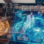 Tony Stark dan Bruce Banner saat menciptakan Ultron di Avengers: Age of Ultron.
